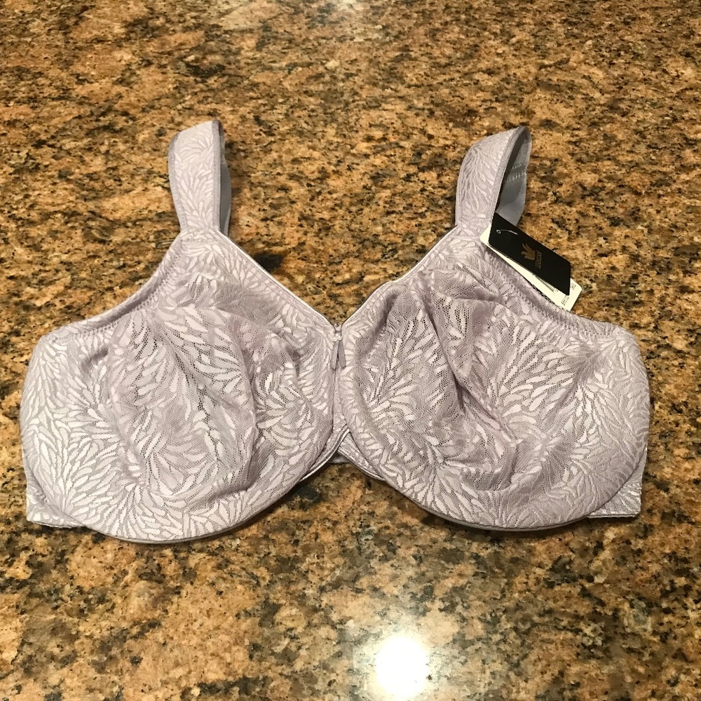 Wacoal Bra Full Coverage Jacquard Full Figure Seamless Bra Size 36G 855367 Lilac